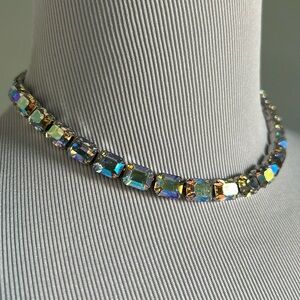 Rare Vintage Emerald Cut AB Weiss Choker Necklace